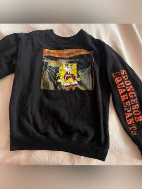 Spongebob Squarepants Women’s Scream Sweater Casual Comfy Nostalgia